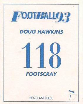 1993 Select AFL Stickers #118 Doug Hawkins Back
